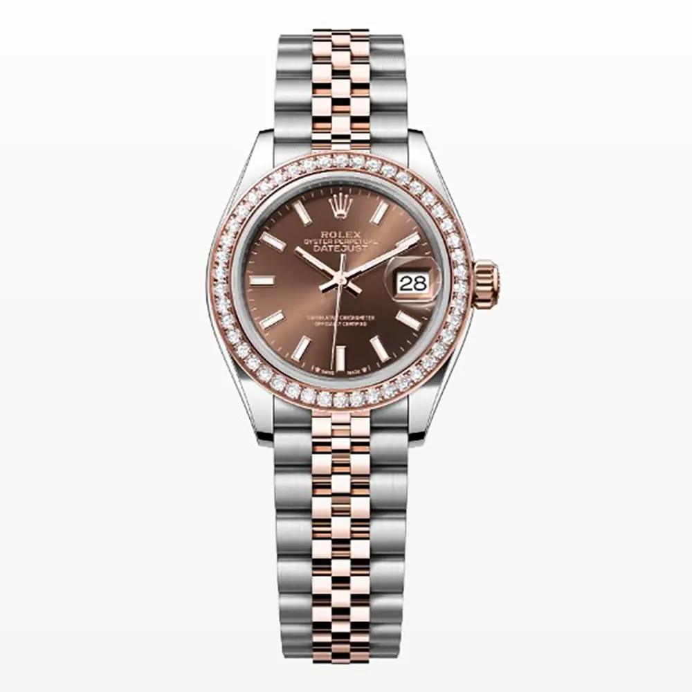 Rolex Women Lady-Datejust Watches Oyster, 28 mm Oystersteel in Everose gold and diamonds 279381RBR
