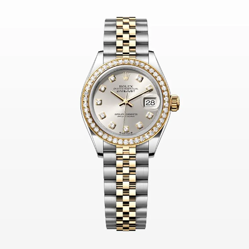 Rolex Women Lady-Datejust Watches Oyster 28 mm Oystersteel in yellow gold and diamonds m279383rbr-0007