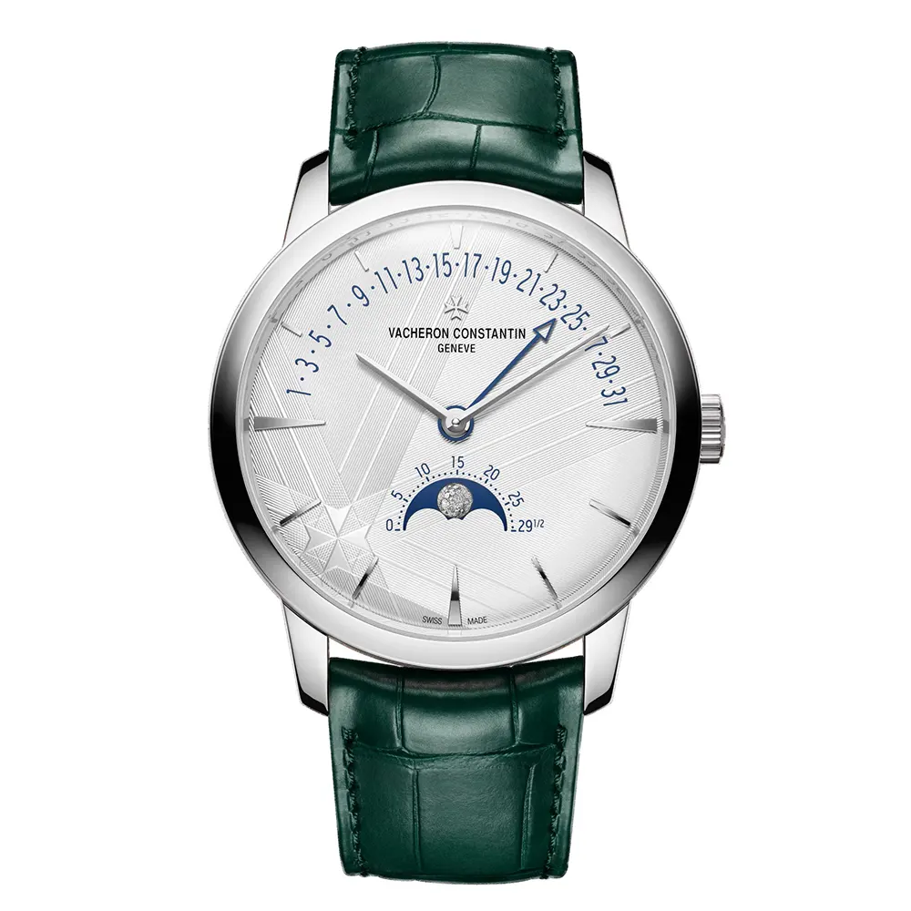 Vacheron Constantin Men Patrimony Moon Phase Retrograde Date 42.5 mm White Gold