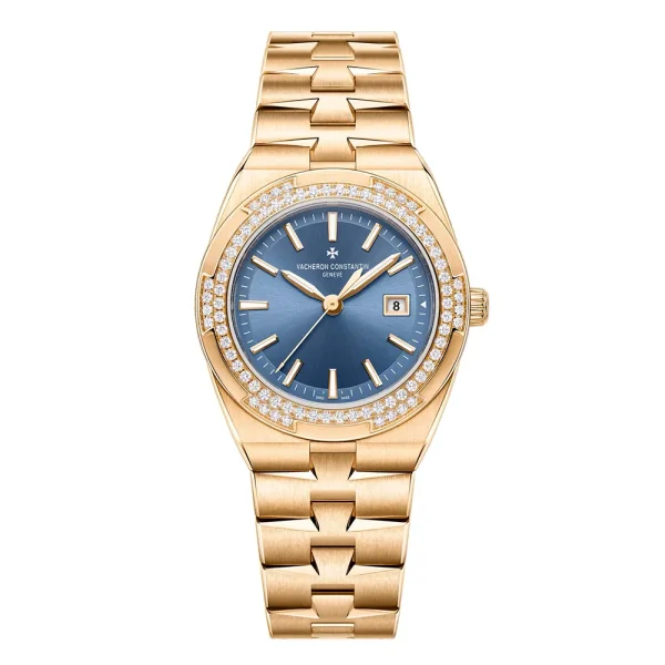 Vacheron Constantin Women Overseas Self-winding 33 mm Pink Gold and Denim Blue