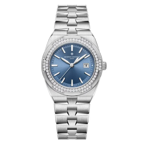 Vacheron Constantin Women Overseas Self-winding 33 mm Stainless steel and Denim Blue