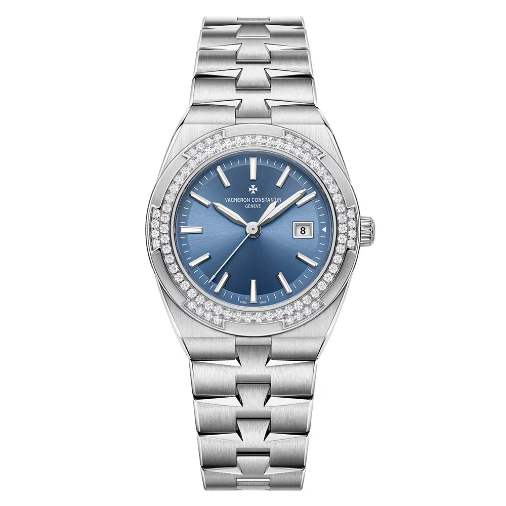 Vacheron Constantin Women Overseas Self-winding 33 mm Stainless steel and Denim Blue