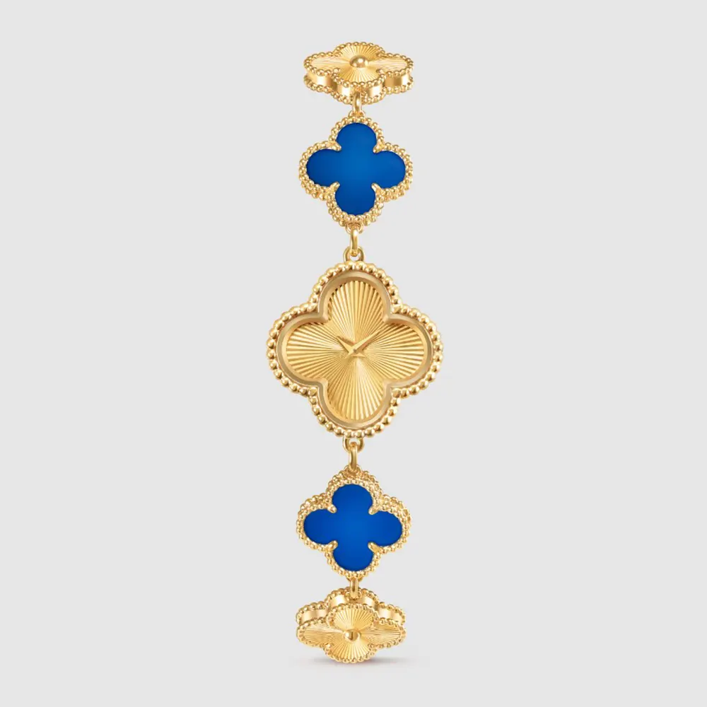 Van Cleef & Arpels Women Sweet Alhambra Watch 23 mm in 18K Yellow Gold Agate