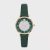 Armani Women Two-Hand Gray Leather Watch Quartz Movement 32 mm in Steel-Green