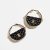 Chanel Women Hoop Earrings Metal Resin-Black