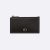 Dior Men Zipped Card Holder Black Grained Calfskin with CD Icon Signature