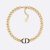 Dior Women 30 Montaigne Necklace Gold-Finish Metal and Black Lacquer