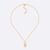 Dior Women CD Lock Necklace Gold-Finish Metal and Silver-Tone Crystals