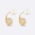 Dior Women Dior Tribales Earrings Gold-Finish Metal with White Resin Pearls and Silver-Tone Crystals