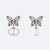 Dior Women Papillon De Nuit Earrings Antique Silver-Finish Metal with White Resin Pearl