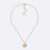 Collier baroque Dior Petit CD pour femme, métal doré et cristaux roses