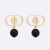 Dior Women Petit CD Earrings Gold-Finish Metal and Black Resin Pearls