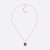 Dior Women Petit CD Necklace Gold-Finish Metal with White Resin Pearls and Black Glass