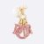 Dior Women Tribales Earring Gold-Finish Metal with White Resin Pearls and Fuchsia Crystals