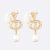 Dior Women Tribales Earrings Gold-Finish Metal, White Resin Pearls and White Crystals