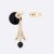 Dior Women Tribales Earrings Gold-Finish Metal with White and Black Resin Pearls