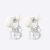 Dior Women Tribales Earrings Silver-Finish Metal with White Resin Pearls and White Crystals