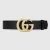 Gucci GG Unisex Belt with Textured Double G Buckle Black Leather 4 cm Width