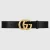 Gucci Unisex GG Marmont Leather Belt with Shiny Buckle-Black