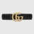 Gucci Unisex Belt with Torchon Double G Buckle in Black Leather