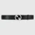 Gucci Unisex Blondie Belt Black Leather Round Interlocking G Buckle Palladium-Toned Hardware 4 CM Width