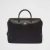 Prada Men Leather Briefcase with Enameled Metal Triangle Logo-2VE025