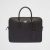 Prada Men Leather Briefcase with Name Tag 2VE368