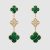 Van Cleef & Arpels Lady Magic Alhambra Earrings 3 Motifs in Yellow Gold-Green